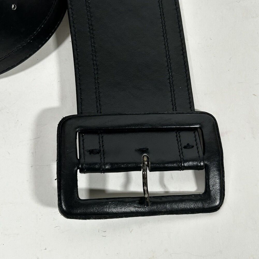 Yves Saint Lauren Wide Statement Belt Size Large Black Buckle Classic Modern - Picture 3 of 9